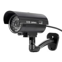 Fake Camera,Fuers TL-2600 Waterproof Outdoor/Indoor Security Dummy Surveillance Simulation Bullet Camera with Flashing LED Light,Black