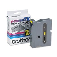 Brother 1 Inch x 50 Feet Black On Yellow Standard Laminated Tape for P-Touch (TX6511)