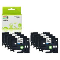 NineLeaf 8 Pack Label Tape Black on White Compatible for Brother tz241 tze241 tze-241 P-Touch 3/4" 26.2ft PT320 PT340 ST1150