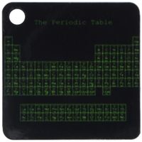 3dRose Neon Green on Black Periodic Table - Science Chemistry Physics - Key Chains, 2.25 x 2.25 inches, set of 2 (kc_76646_1)