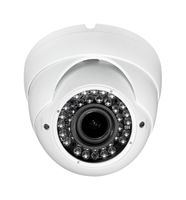 HD 1080P TVI Dome Camera Sinis 2MP Hybrid TVI/CVI / AHD/Analog 4 in 1 Turret, 2.8-12mm Varifocal Zoom Lens 36 IR LED, IP66 Waterproof Day Night Vision CCTV Security Camera White- Switchable Output