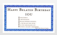 Belated IOU card