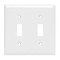 Power Gear Double, White, Unbreakable Nylon, Screws Included, UL Listed, 40025 Toggle Switch Wallplate, Standard