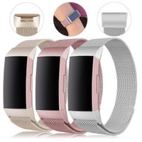 Find-MyWay Replacement Compatible with Fitbit Charge 3 Bands/Charge 3 SE Metal Bands Wristband Accessory Breathable Sport Bracelet Strap Small & Large for Women Men Silver Rose Gold 10 Colors