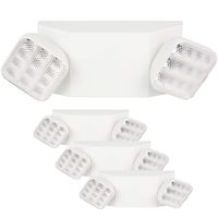 Hykolity Two Head Emergency Light， Adjustable Integrated LED Wall Mount White with Battery Back-up - 4 Pack