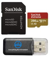 SanDisk Extreme V30 A2 256GB MicroSD Memory Card 4K SDXC Works with DJI Mavic Mini Drone Flycam Plus (1) Everything But Stromboli Micro Card Reader