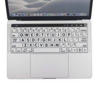 SKNLAP Keyboard Skins,Silicone Keyboard Cover Protector for Newest MacBook Pro 13/15 inch with TouchBar(A1706 /A1707/A1989/A1990)-Big Font White