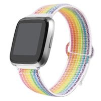 bayite Soft Bands Compatible with Fitbit Versa/Versa 2 Women Men, Breathable Sport Loop Band Replacement Accessories Wristband, Rainbow B