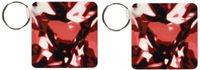 3dRose Red Ruby Jewel, Gemstone, Diamond, Like Design, Bling Gem Sparkly Glittery Texture Key Chains, Set of 2 (kc_57459_1)