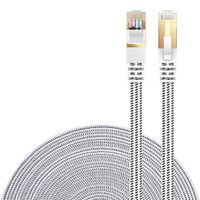 Cat 7 Ethernet Cable, DanYee Nylon CAT7 High Speed Professional Gold Plated Plug STP Wires CAT 7 RJ45 Ethernet Cable 3FT 10FT 15FT 26FT 50FT 66FT 100FT (White 10 ft)