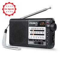Battery Operated Small Portable Radio, PRUNUS J-01 AM FM Shortwave DSP Radio Analog Transistor Radio with Best Reception, Supports Micro-SD Card/TF Card