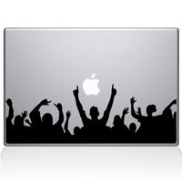 The Decal Guru Rock On Crowd MacBook Decal Vinyl Sticker - 13" MacBook Pro (2015 & Older) - Black (1162-MAC-13P-BLA)