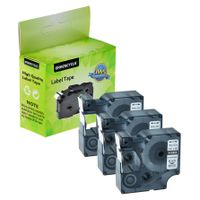 GREENCYCLE Compatible for Dymo 18484 3/4 inch x 18ft (19mm x 5.5m) Industrial Label Tape for Rhino 4200 5000 5200 6000 LabelWriter 450 Duo ILP 219 3M PL150 PL300 Labeler (Black on White, 3 Pack)