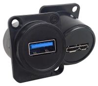 USB Adaptor, USB Type A Receptacle, Micro USB Type AB Receptacle, USB 3.0, EH Series
