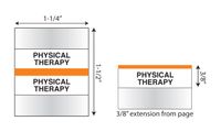 Tabbies Medical Chart Index Tabs"Physical Therapy" 1-1/4"W x 1/2"H, Orange, 100 Tab Inserts Per Pack (54571)