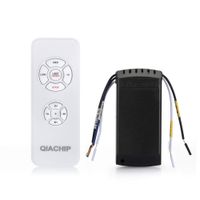 QIACHIP Universal Ceiling Fan and Lights Wireless Remote Control Kit for Ceiling Fan Lights ,White and black ,1 pack