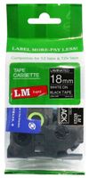 1/Pack LM Tapes - Premium 3/4" White Print on Black Label Compatible with Brother TZe-345 P-Touch Tape and Comes with a Great Tape Color/Size Guide for Easy reordering. 18mm 0.7 Laminated