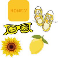 Cool & Trendy Hydro Flask Stickers Yellow/Laptop Stickers Pack for Teens, Girls and Boys - Hydro Flask Aesthetic Yellow Stickers - Yellow Summer Vinyl Stickers - Durable, 100% Waterproof Stickers