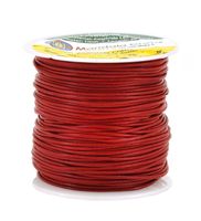 Mandala Crafts Round Cowhide Genuine Leather String Cord, Natural Rawhide Rope for Jewelry Making, Kumihimo Braiding, Shoelaces (1mm, Red)