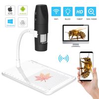 Wireless Digital Microscope Vilgen 1080P 50X to 1000X Magnification Microscopy Camera,Handle Portable Mini WiFi USB Microscope Camera with 8 LED Lights for iPhone/Android/iPad/Mac/Windows
