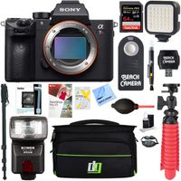 Sony a7R III 42.4MP Full-Frame Mirrorless Interchangeable Lens Camera Body (ILCE7RM3/B) + 64GB Memory & Flash a7RIII Accessory Bundle