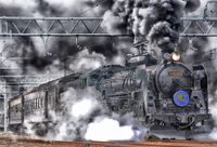 AOFOTO 7x5ft Old Fashioned Steam Locomotive Backdrops Vintage Train Depot Photo Shoot Background Retro Engine Outdoor Railway Photography Studio Props Adult Boy Man Kid Artistic Portrait Video Drop