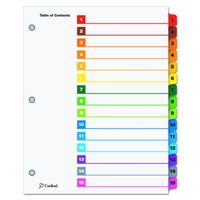 Cardinal by TOPS Products OneStep Index System, 15-Tab, Numbered, Multi-Color, 1 Set (61518)