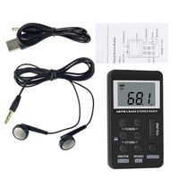 Personal AM FM Pocket Radio Portable Digital Tuning Stereo Radio with Earphone and Rechargeable Battery for Walk