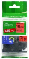 LM Tapes - Premium 3/4" (18mm) Black on Red Compatible TZe P-touch Tape for Brother PT-E500, PTE500 Label Maker with FREE Tape Guide Included