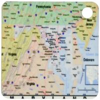 3dRose Print of Maryland Cities and State Map Key Chains, Set of 2 (kc_184599_1)
