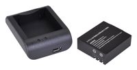 Zen Logic ZL-4KBC Rechargeable 900 mAh Li-Ion Camera Battery with Charger, Black