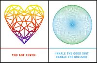 Quiplip EM02056PCK Sacred Geometry Greeting Cards"Loved, Inhale Exhale", 6-pack