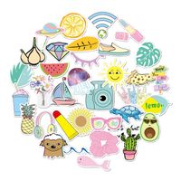 Vsco stickers 35 Pack, Stickers for Water Bottles Cute Waterproof Aesthetic Trendy Stickers for Teens Girls Decal Hydro Flask Stickers for Laptop, Phone, Travel, Car, Extra Durable 100% Vinyl Stickers