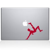 The Decal Guru Soccer Bicycle Kick MacBook Decal Vinyl Sticker - 13" MacBook Pro (2015 & Older) - Red (1178-MAC-13P-DR)