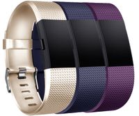 Tobfit Compatible for Fitbit Charge 2 Bands, Sport Replacement Bands Compatible for Fitbit Charge 2 Wristbands, Small/Large (b-Champagne Gold, Blue, Plum, Small)