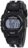 Timex Unisex T49661 Expedition Mid-Size Digital CAT Black/Gray Stripe Nylon Strap Watch