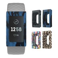 MoKo Band Cover for Fitbit Charge 3, [4-Pack] Soft Silicone Replacement Printed Cover Sleeve Protector Case Decoration Accessory for Fitbit Charge 3
