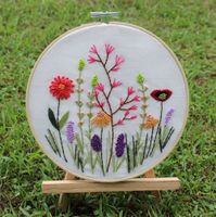 Stamped Embroidery Kit - for DIY Beginner Starter Stitch Kit for Art Craft Handy Sewing Including Color Pattern Embroidery Cloth,Embroidery Hoop,Color Threads,Tools Kit ...