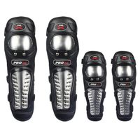 Lozom Adults Alloy Steel Motorcycle ATV Motocross Elbow Knee Shin Guard Pads Elbow Knee and Shin Guard Pads