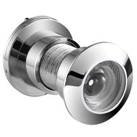 Royal H&H Large Door Viewer as Security Peek Peep Hole for Home Office 220 Degree Solid Brass Cover (Chrome)