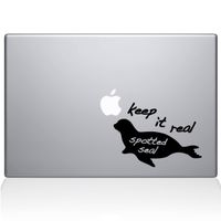 The Decal Guru Keep It Real Spotted Seal MacBook Decal Vinyl Sticker - 13" MacBook Pro (2015 & Older) - Black (1111-MAC-13P-BLA)