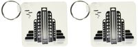 3dRose Art Deco New York City - Key Chains, 2.25 x 4.5 inches, set of 2 (kc_38171_1)