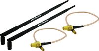 Super Power Supply 2 x 9dBi RP-SMA Dual Band 2.4GHz 5GHz + 1 x 8in / 20cm MMCX to RP-SMA Cable WiFi Wireless No Soldering Mod Kit for Cisco Linksys WRT350N ; Netgear WNDR3700 v1, WNR3500L V2
