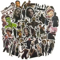 The Walking Dead Laptop Stickers, Water Bottle Travel Case Computer Wall Skateboard Motorcycle Phone Bicycle Luggage Guitar Bike Stickers Decal 50Pcs Pack