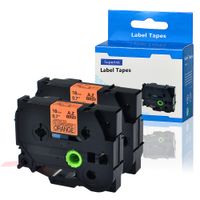 SuperInk 2 Pack Black on Orange Fluorescent Label Compatible for Brother P-Touch Laminated TZe TZ TZ-B41 TZe-B41 Tape 18mm 8m