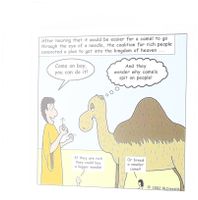3dRose Parable - Camel Through The Eye of A Needle - Greeting Cards, 6 x 6", Set of 12 (gc_2638_2)