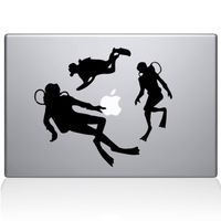 The Decal Guru 2063-MAC-13A-BLA Scuba Divers Decal Vinyl Sticker, Black, 13\" MacBook Air