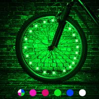 TINANA LED Bike Wheel Lights Ultra Bright Waterproof Bicycle Spoke Lights Cycling Decoration Safety Warning Tire Strip Light for Kids Adults Night Riding -1Pack (Green)