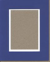 18x24 Royal Blue & White Double Picture Mat, Bevel Cut for 13x19 Picture or Photo