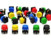 Gikfun 12x12x7.3 mm Tact Tactile Push Button Momentary SMD PCB Switch with Cap for Arduino (Pack of 25pcs) AE1027